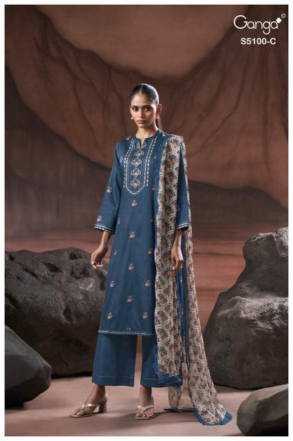 Ganga sharvari 5100 jaipur cotton dress material wholesale